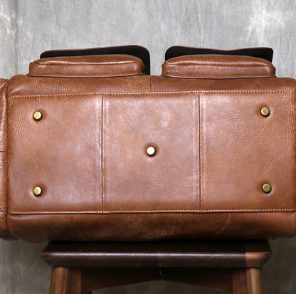 LEATHER DUFFLE TRAVEL BAG