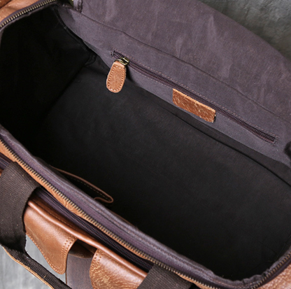 LEATHER DUFFLE TRAVEL BAG
