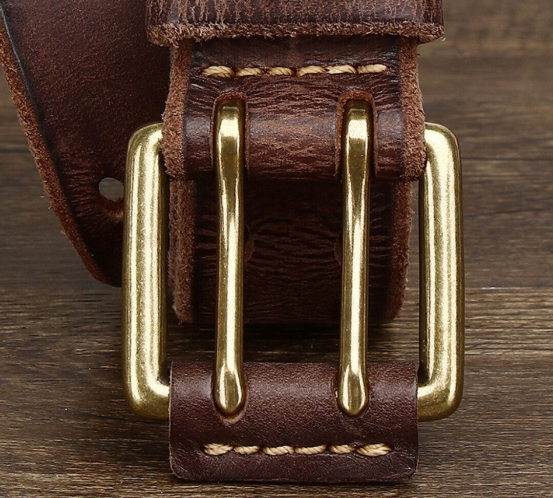 PREMIUM DOUBLE-PRONG LEATHER BELT