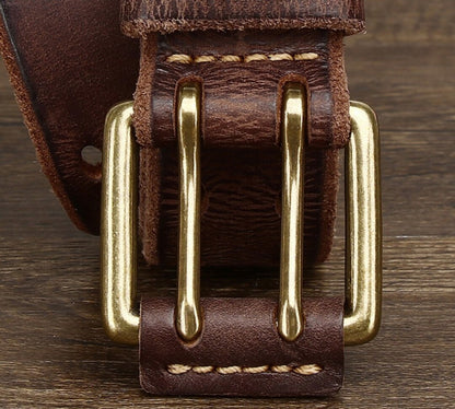 PREMIUM DOUBLE-PRONG LEATHER BELT