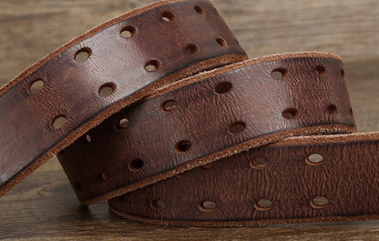 PREMIUM DOUBLE-PRONG LEATHER BELT