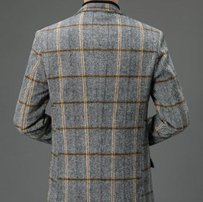 Elegant Plaid Wool Coat