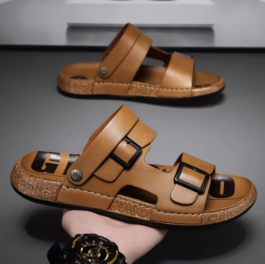 CORK LEATHER SANDALS