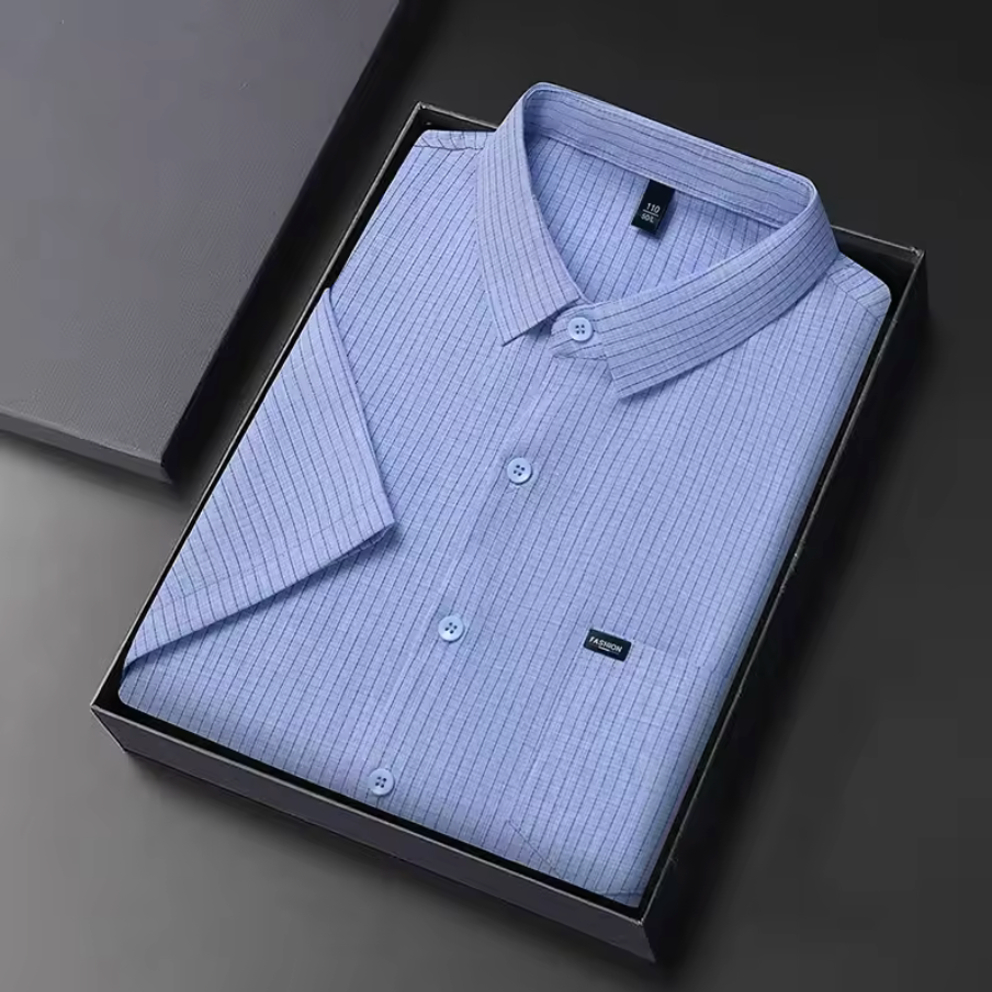 LINEN CLASSIC GRID SHIRT
