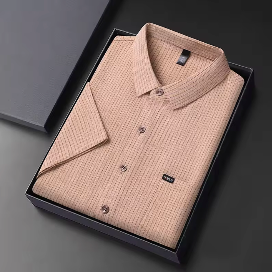 LINEN CLASSIC GRID SHIRT
