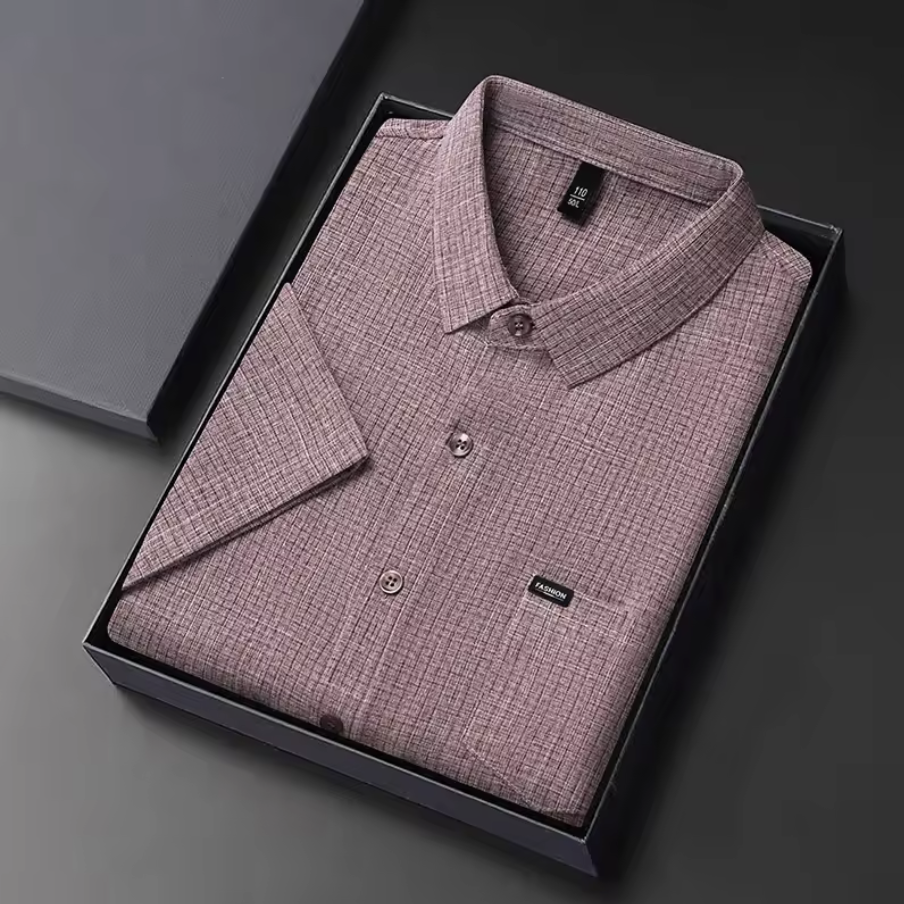 LINEN CLASSIC GRID SHIRT