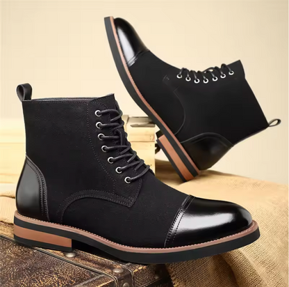 TWO-TONE SUEDE BOOTS