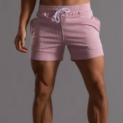 FITNESS STRIPE COTTON SHORTS