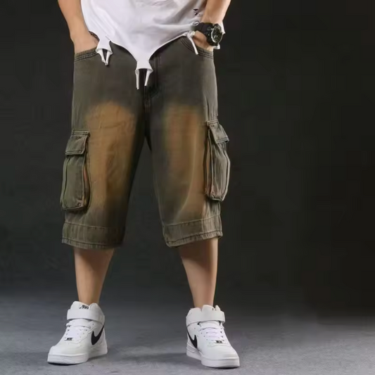 STREETWEAR DENIM CARGO SHORTS