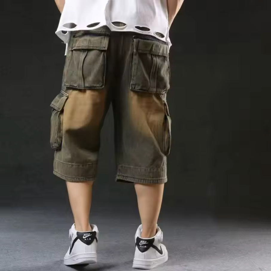 STREETWEAR DENIM CARGO SHORTS