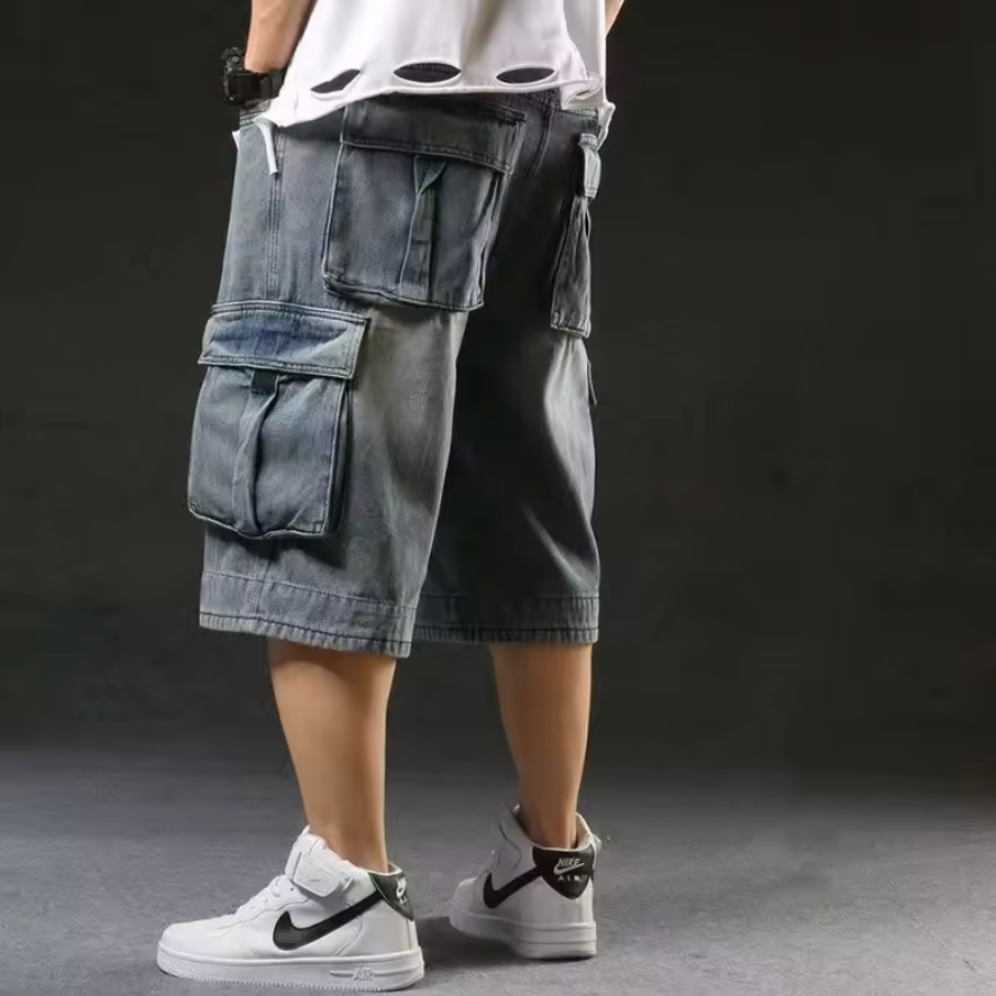 STREETWEAR DENIM CARGO SHORTS