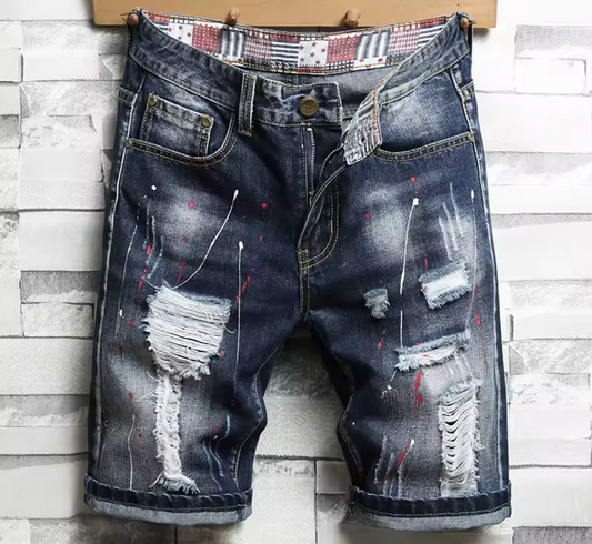 RIPPED DENIM SHORTS
