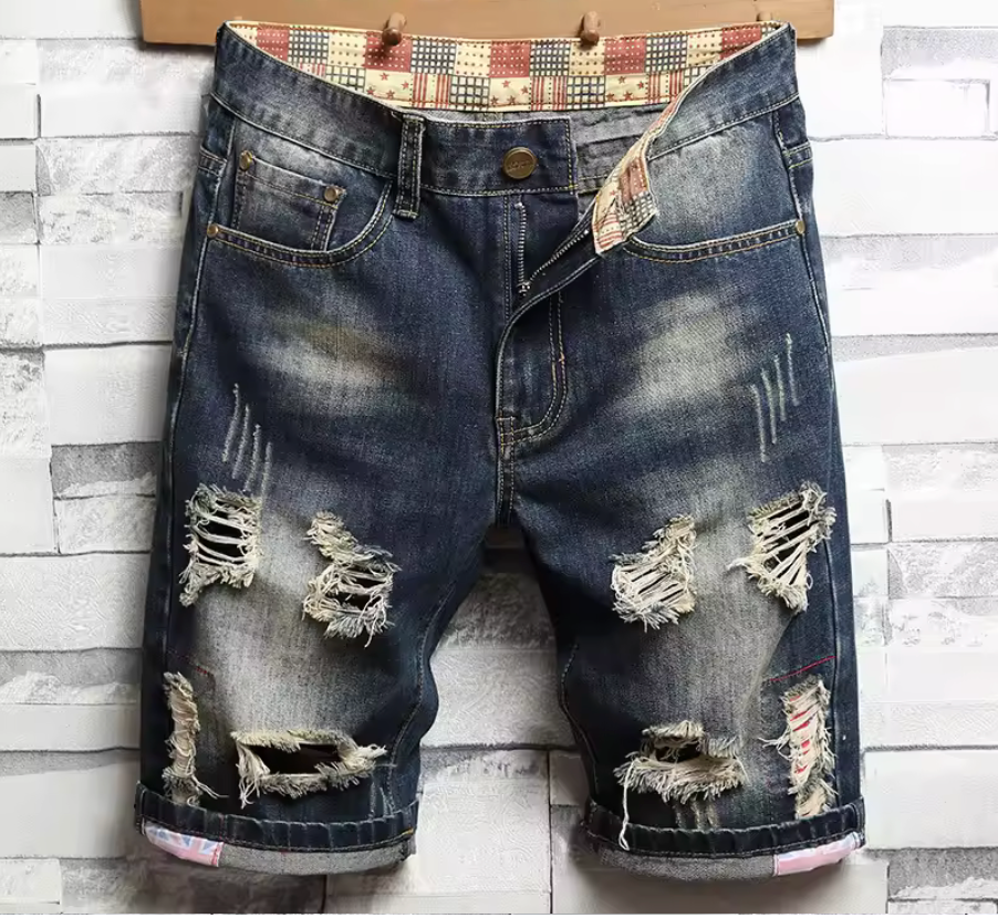 RIPPED DENIM SHORTS