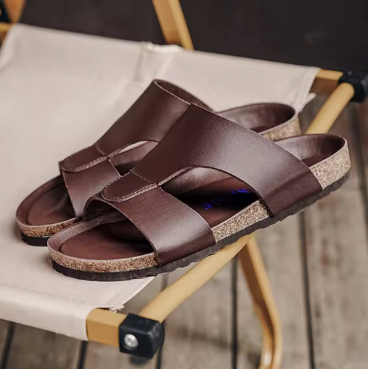 LEATHER CORK SANDALS
