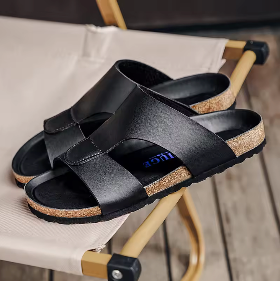 LEATHER CORK SANDALS