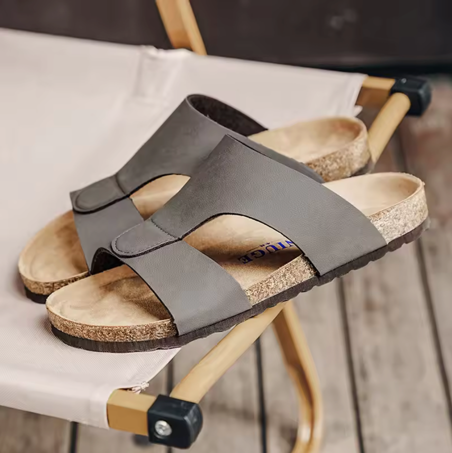 LEATHER CORK SANDALS