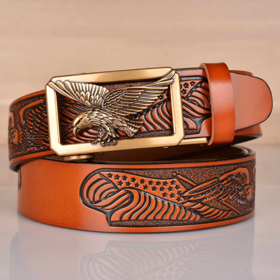 RUGGED EAGLE LEATHER BELT