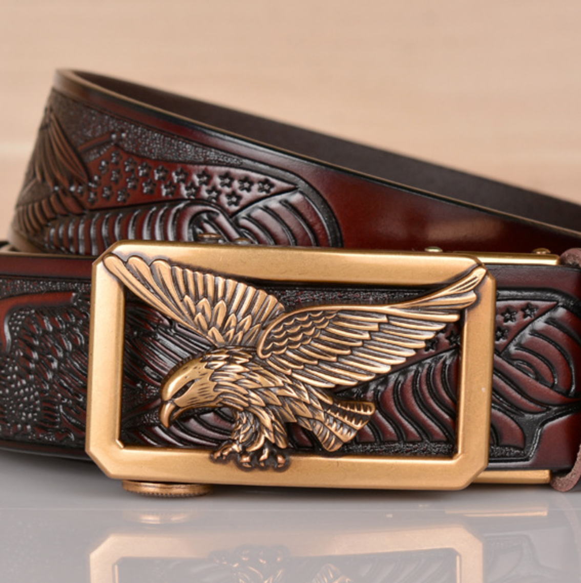RUGGED EAGLE LEATHER BELT