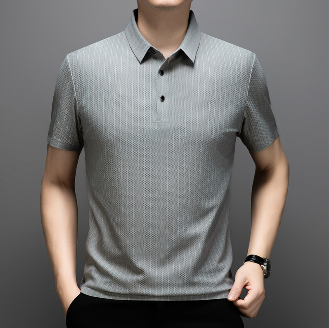 SEAMLESS STRIPED POLO SHIRT