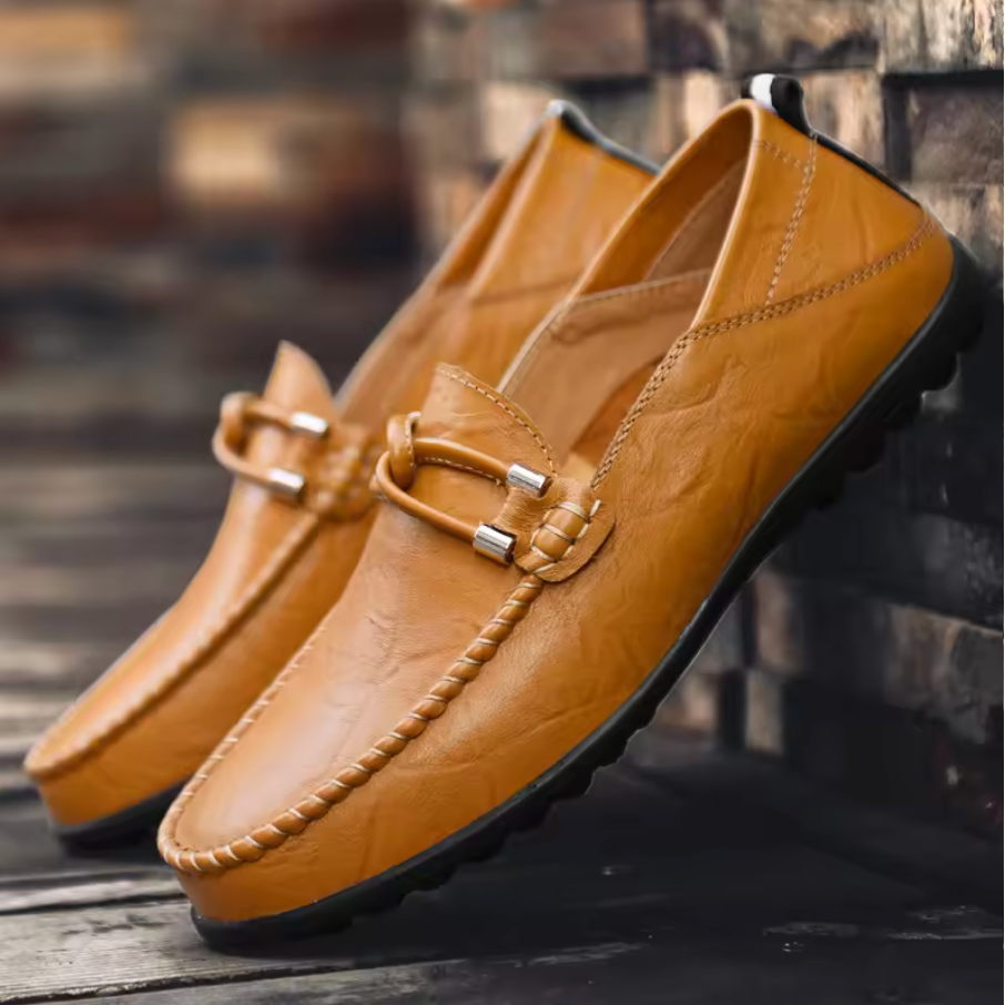 LEATHER COMFORTABLE SLIP-ON