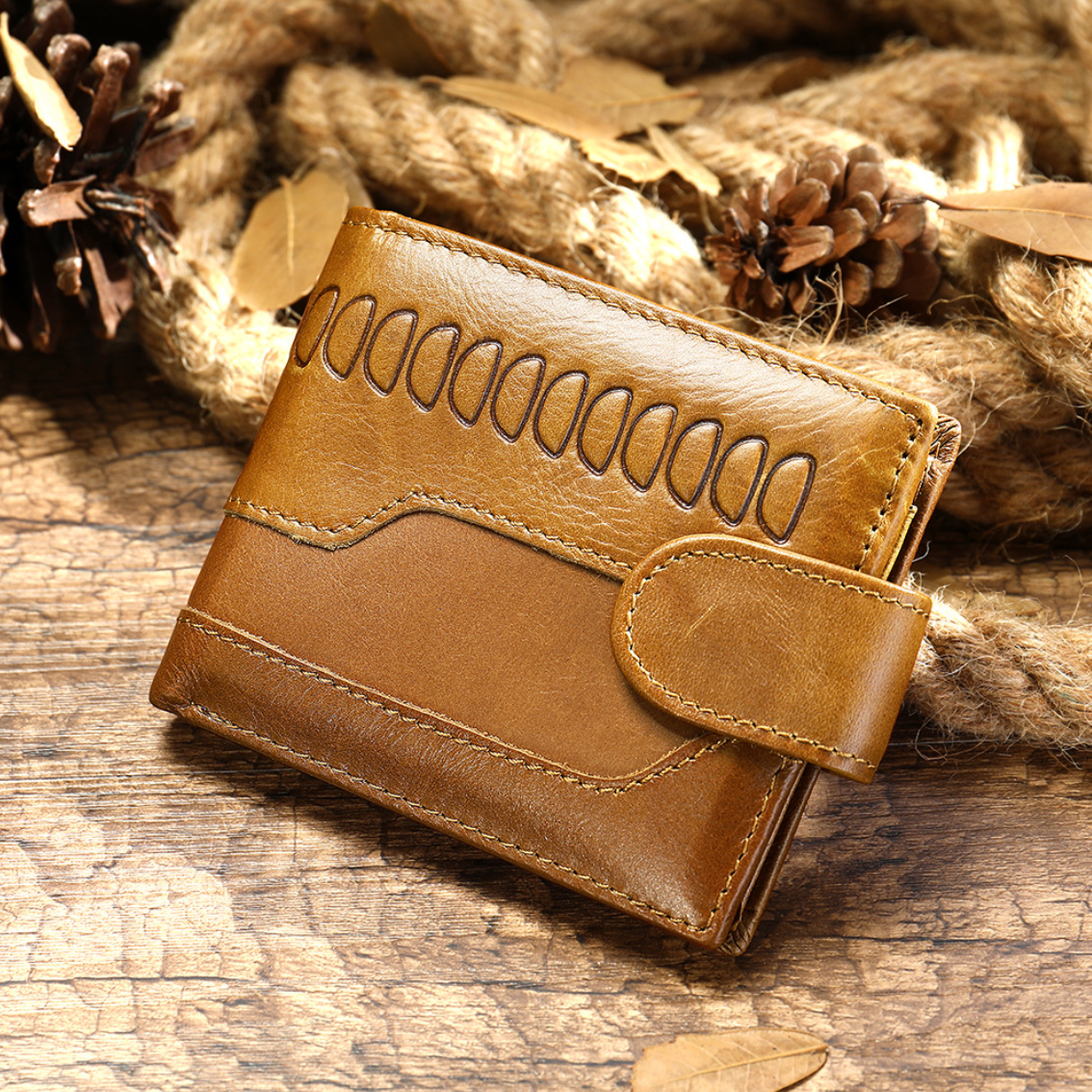 VINTAGE HANDMADE COW LEATHER WALLET