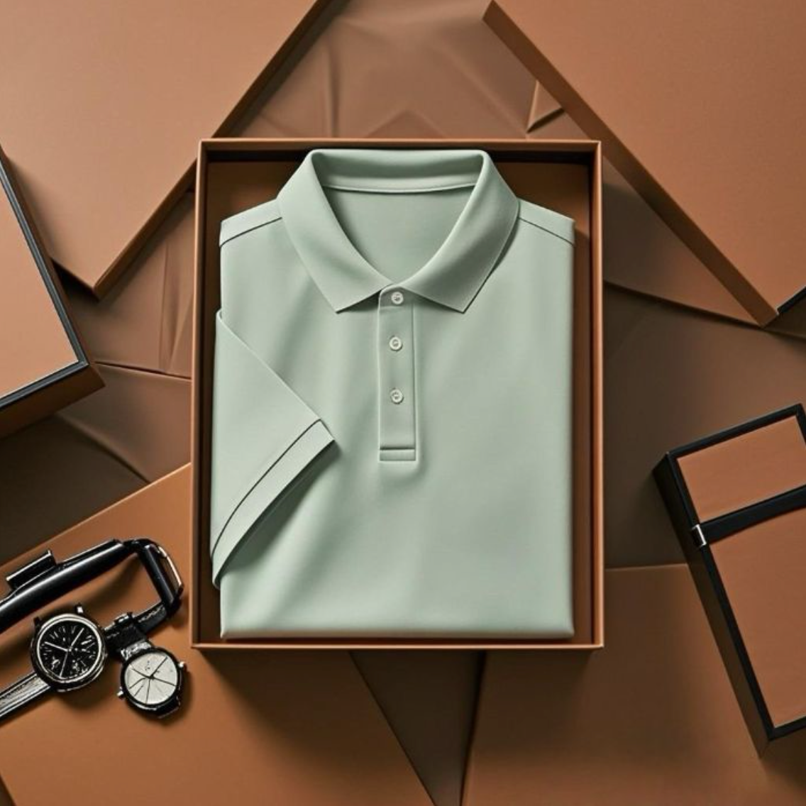 SLIT LAPEL POLO SHIRT