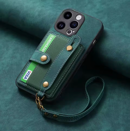 WRIST STRAP WALLET IPHONE CASE