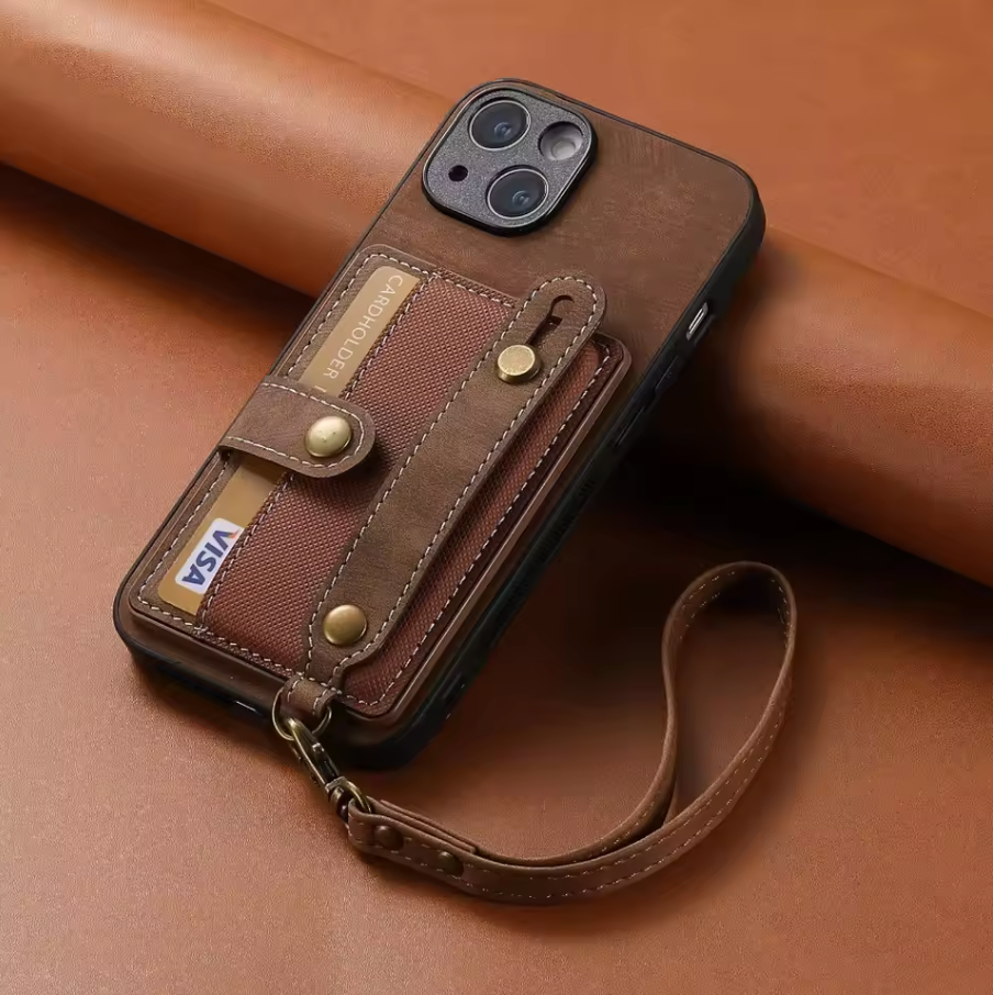 WRIST STRAP WALLET IPHONE CASE