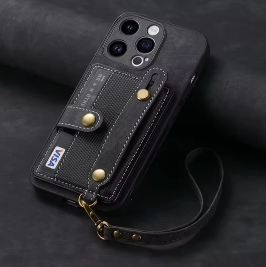 WRIST STRAP WALLET IPHONE CASE