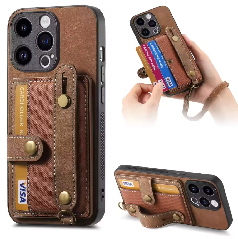 WRIST STRAP WALLET IPHONE CASE
