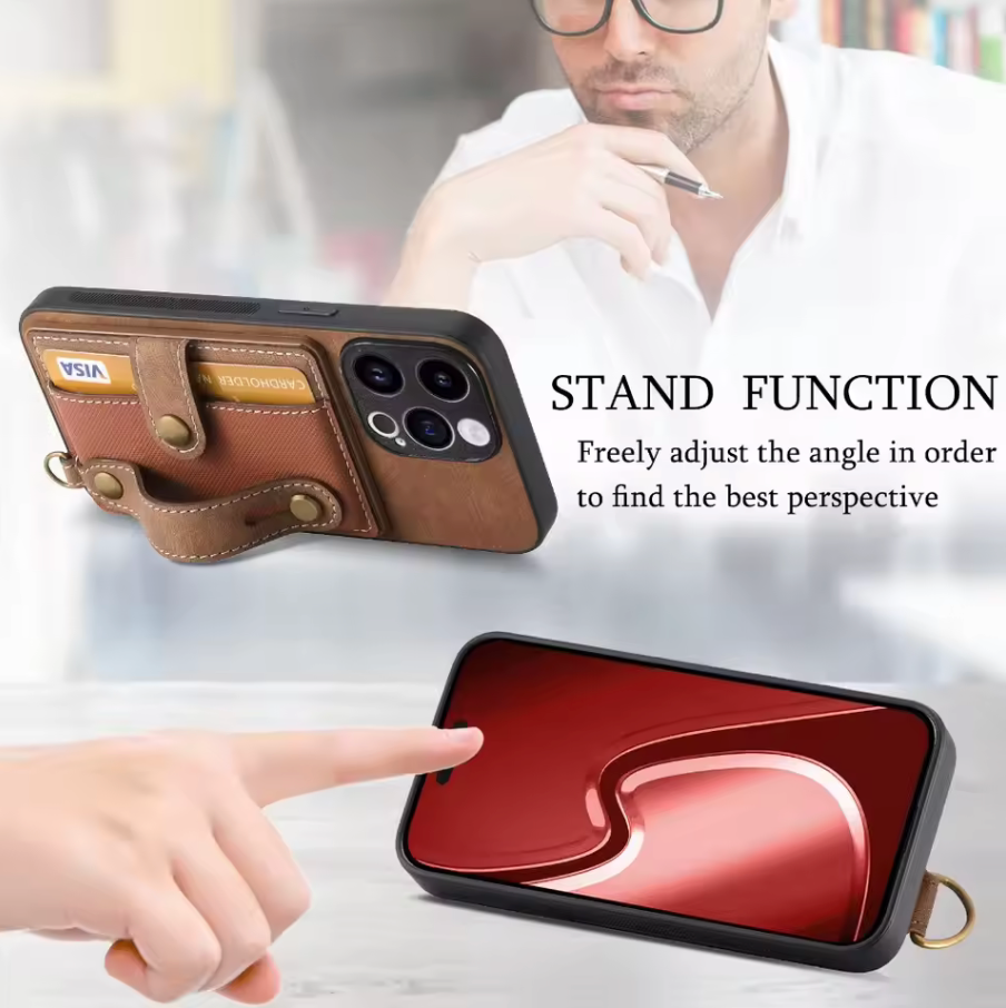WRIST STRAP WALLET IPHONE CASE