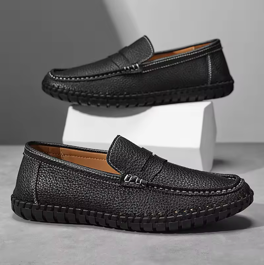 HANDMADE LEATHER SLIP-ON LOAFERS
