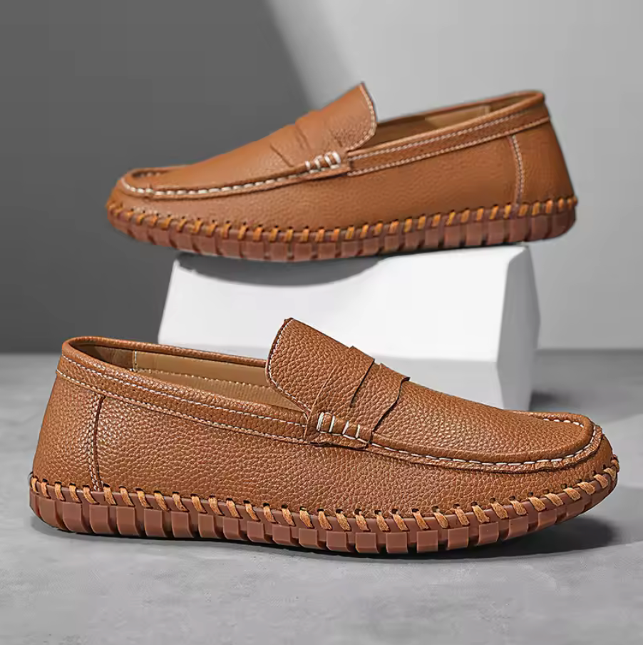 HANDMADE LEATHER SLIP-ON LOAFERS