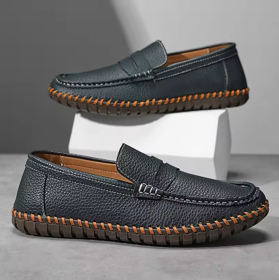 HANDMADE LEATHER SLIP-ON LOAFERS