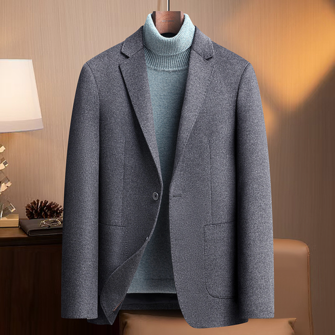 LUXURY SILK WOOL BLAZER