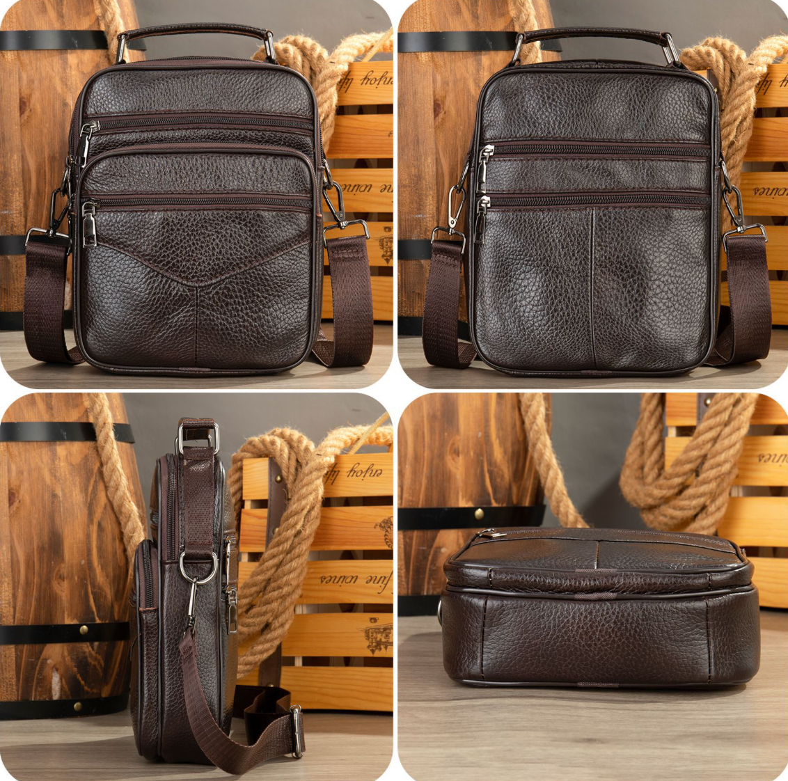 GENUINE LEATHER SHOULDER BAG