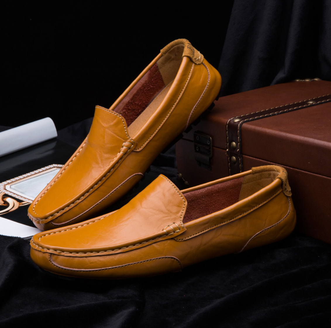 ELEGANT LEATHER SLIP ON