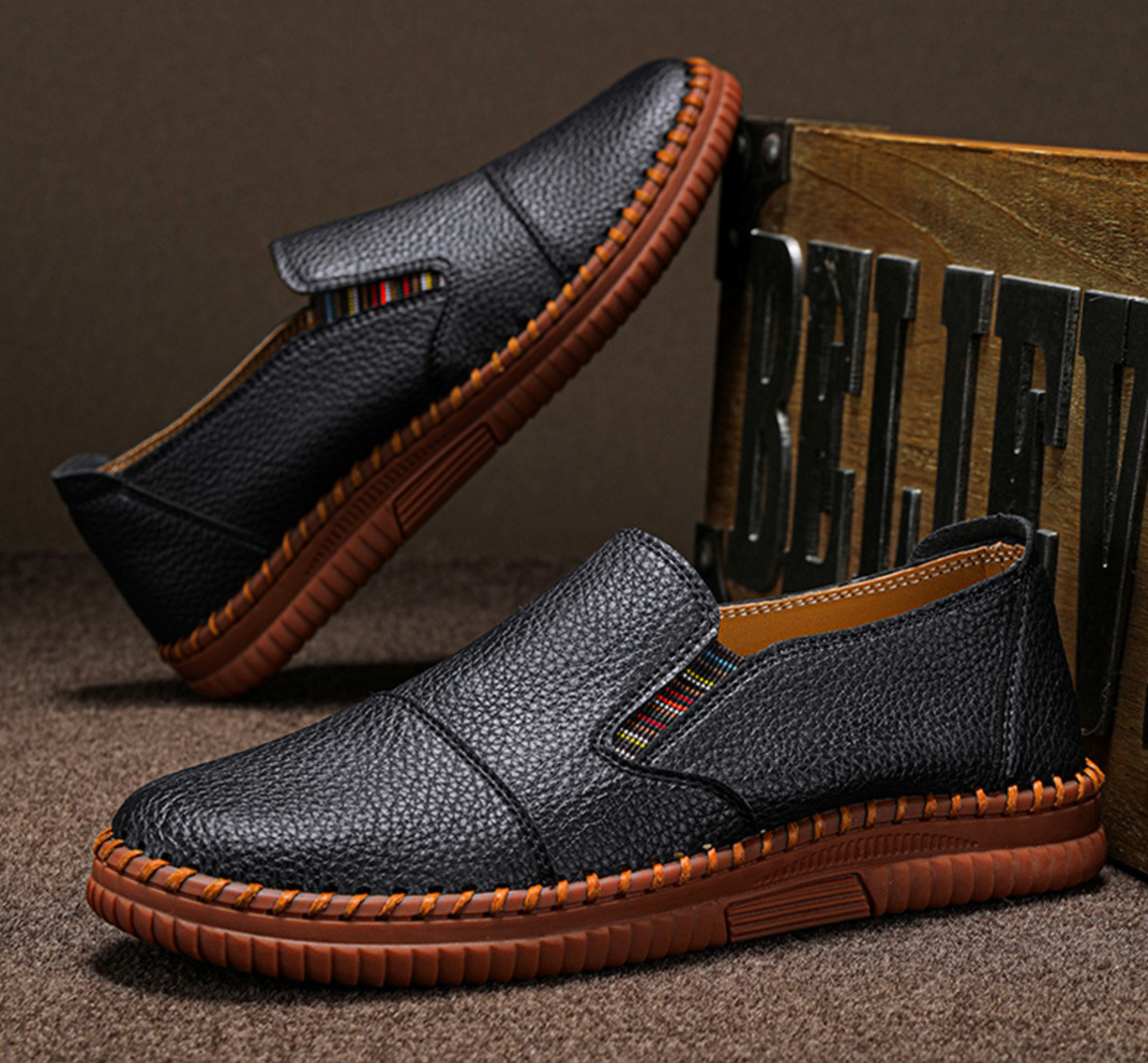 CASUAL SOFT LEATHER SLIP ON