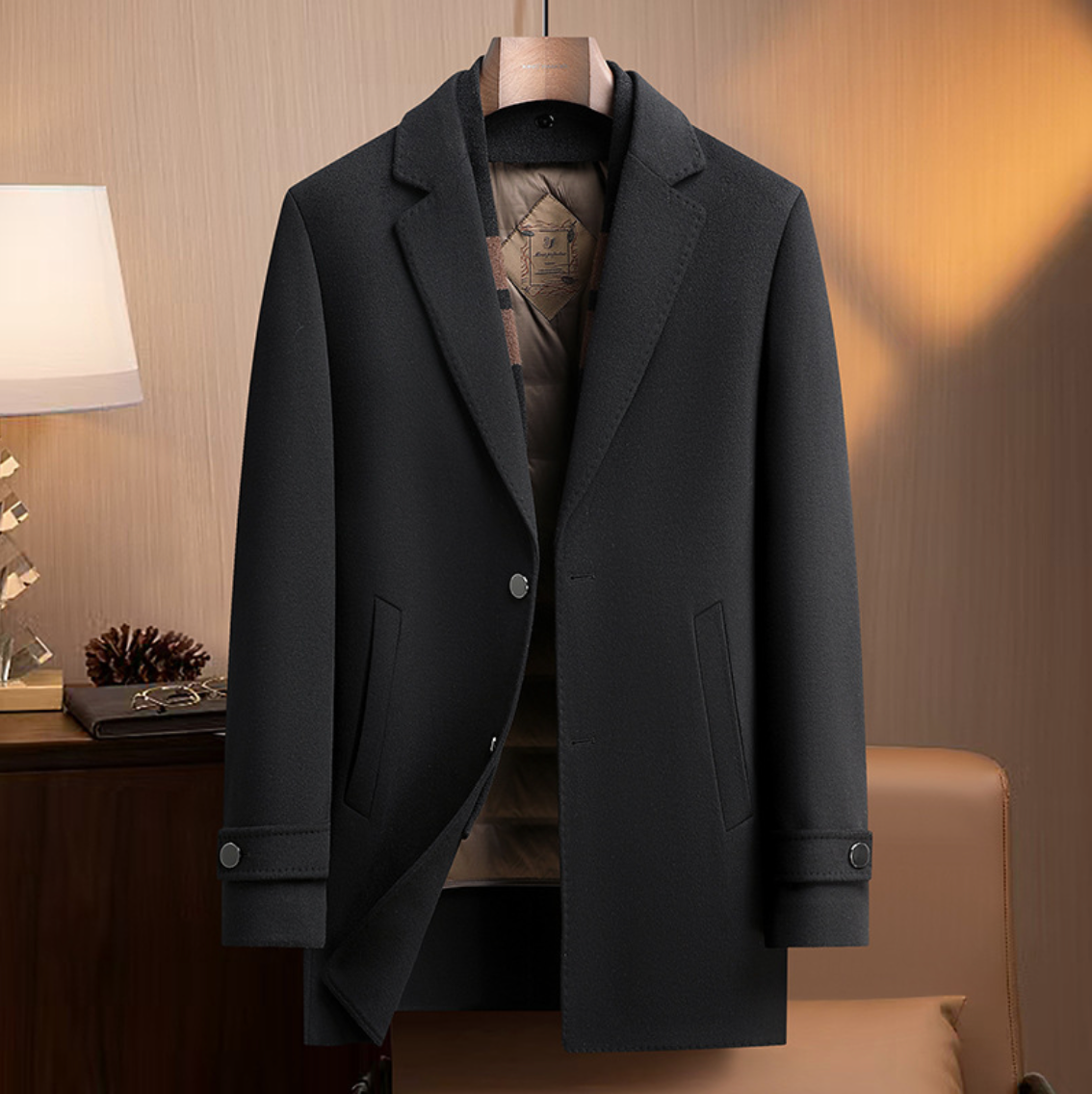 CLASSY GENTLEMAN WOOL DOWN COAT