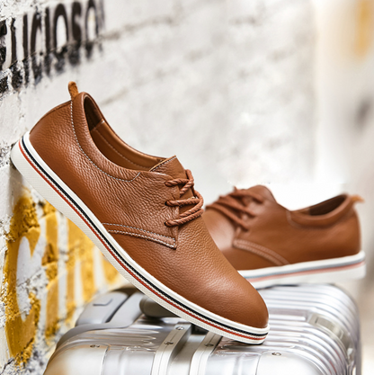 CASUAL FLAT LEATHER SNEAKERS