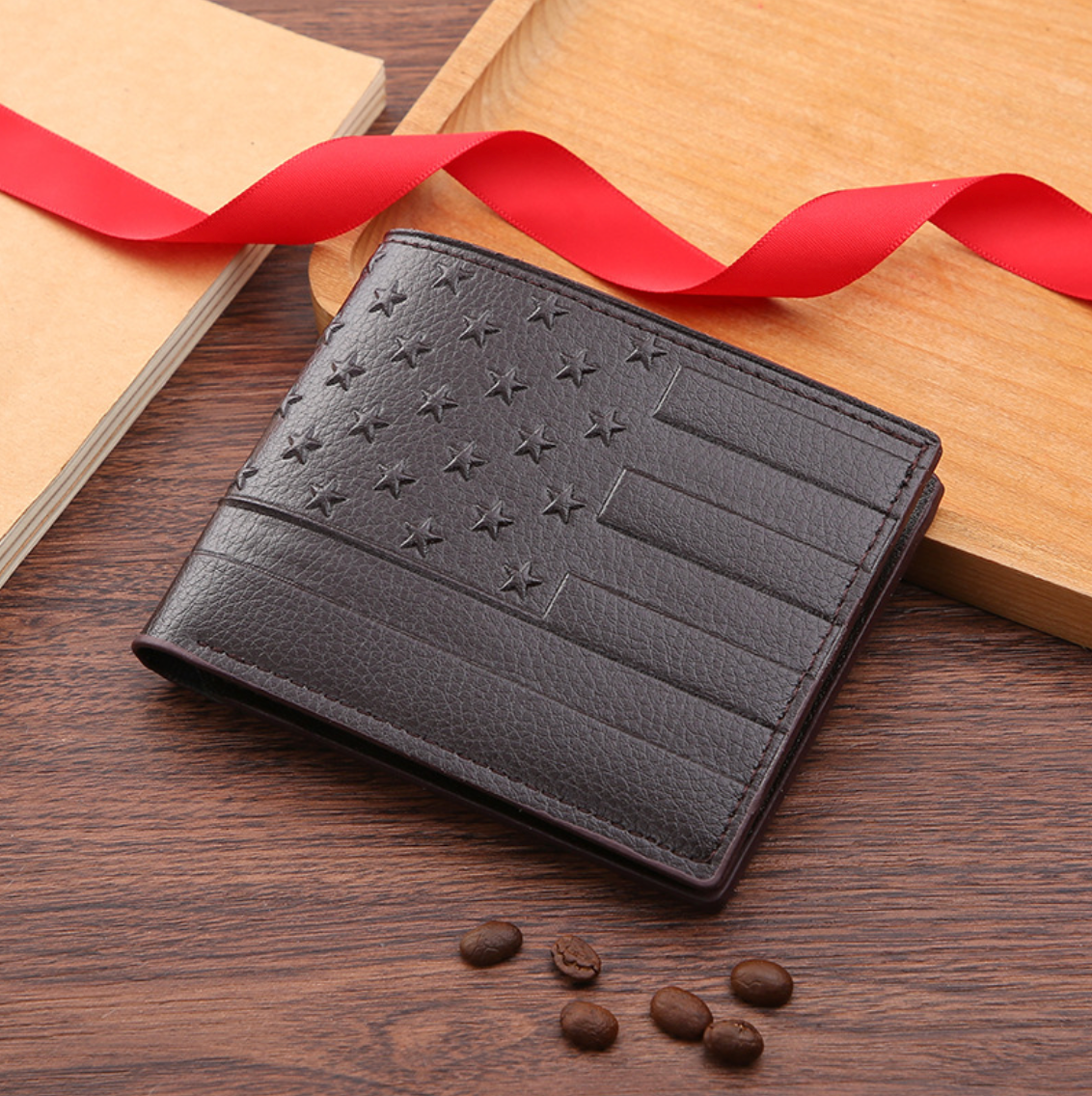 AMERICAN FLAG LEATHER WALLET