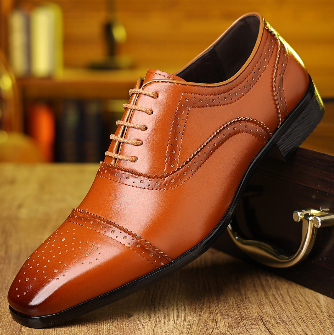 LUXURY LEATHER BROGUE SHOES
