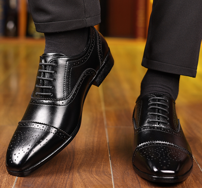 LUXURY LEATHER BROGUE SHOES