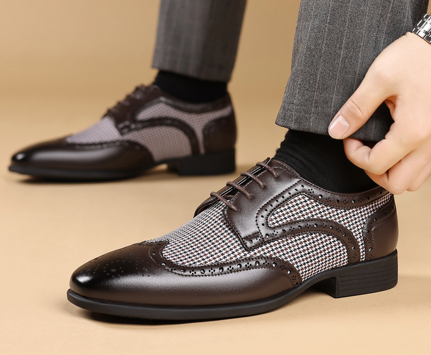 OXFORD FASHION HOUNDSTOOTH SHOES