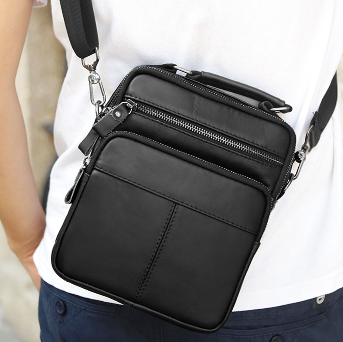 TRAVEL LEATHER CROSSBODY BAG
