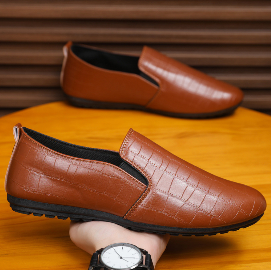 CROC-EMBOSS SLIP-ONS