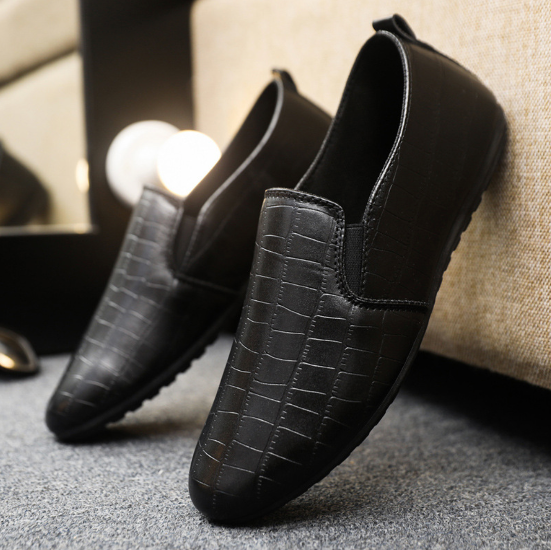 CROC-EMBOSS SLIP-ONS