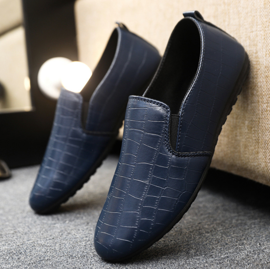 CROC-EMBOSS SLIP-ONS