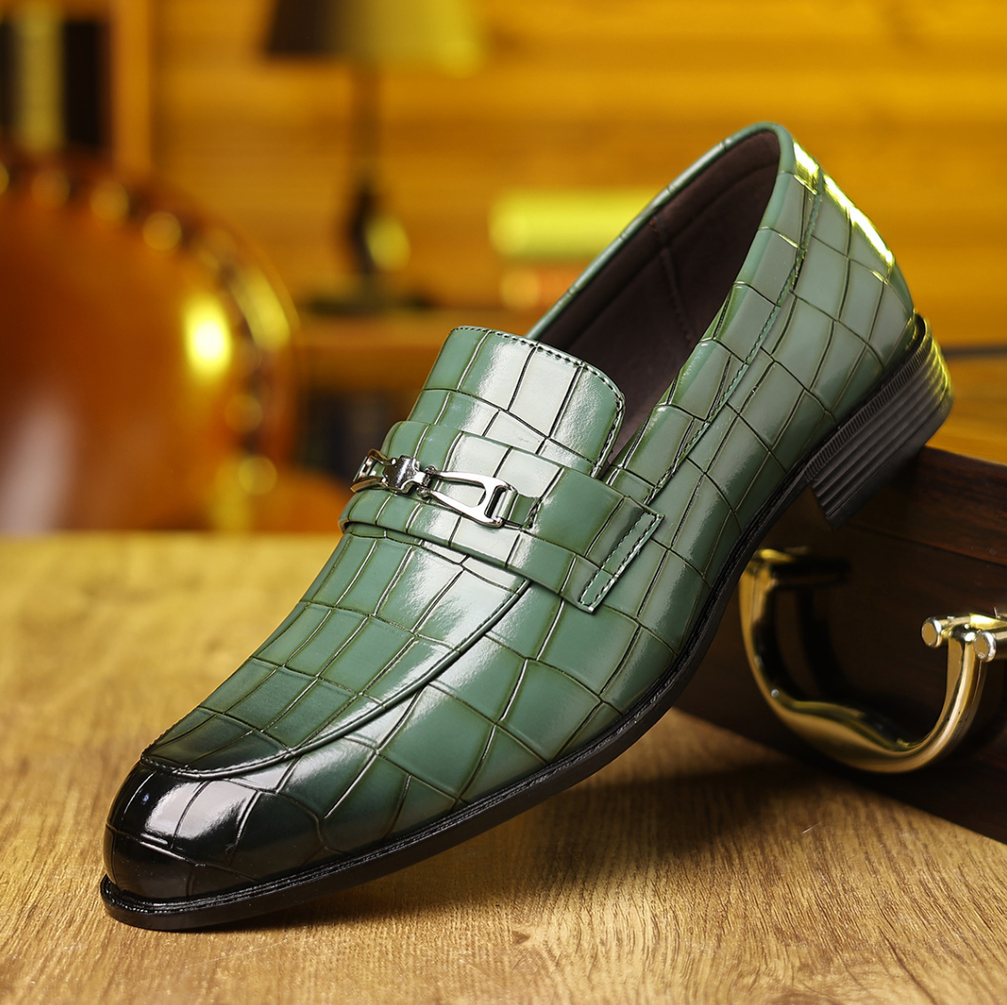 CHIC EMBOSSED SLIP-ONS