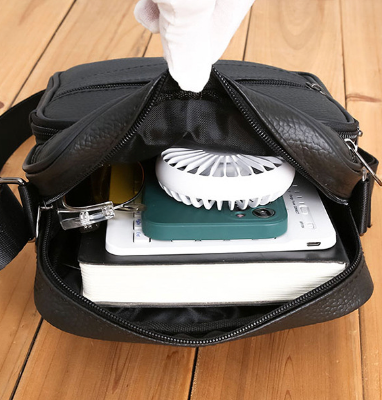 LEATHER COWHIDE CROSSBAG